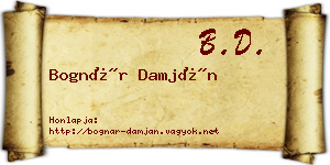 Bognár Damján névjegykártya
